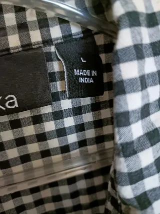 Blusa Erika cuadros blanco y negro