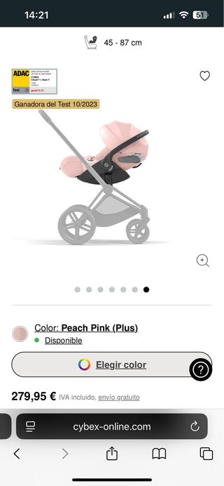 Cybex Portabebé Cloud T i-Size Rosa