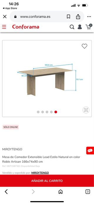 Mesa de comedor, sin sillas