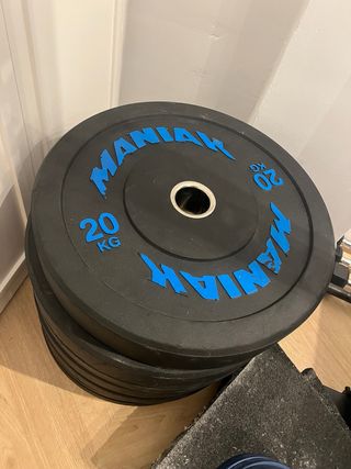 Discos bumpers de caucho para barra olímpica