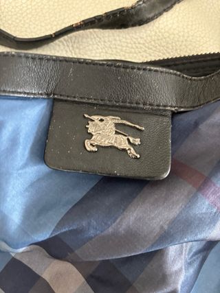 Bolso Burberry Cuadros Azul Gris