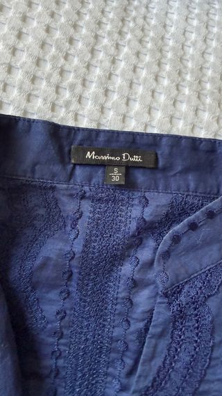 Camiseta Massimo Dutti Azul Manga Larga