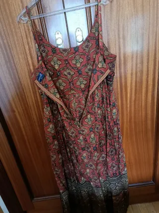 Vestido largo estampado mujer