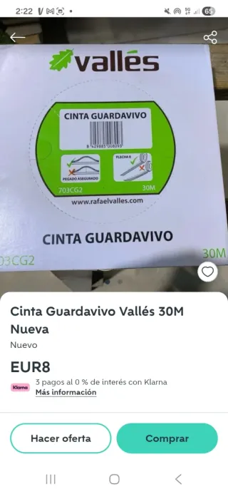 Cinta Guardavivo Vallés 30M
