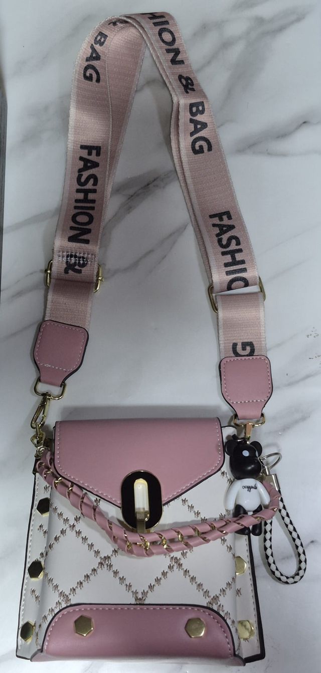 Bolso Cubo Chic Rosa con Osito