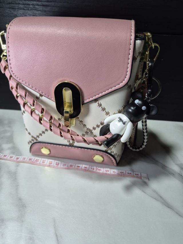 Bolso Cubo Chic Rosa con Osito