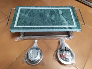 Griglia pietra ollare con 2 fornellini