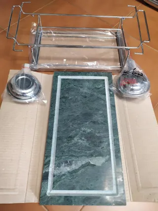 Griglia pietra ollare con 2 fornellini