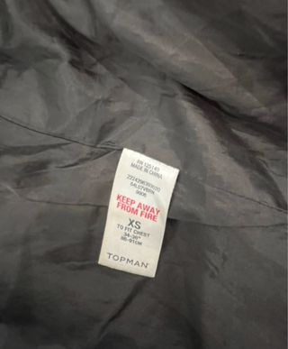 Topman Giubbino Pelle Nero Cappuccio XS