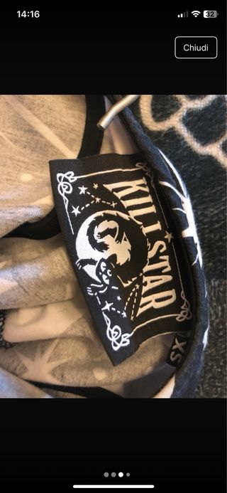 Vestito Killstar nero con lune e stelle taglia XS