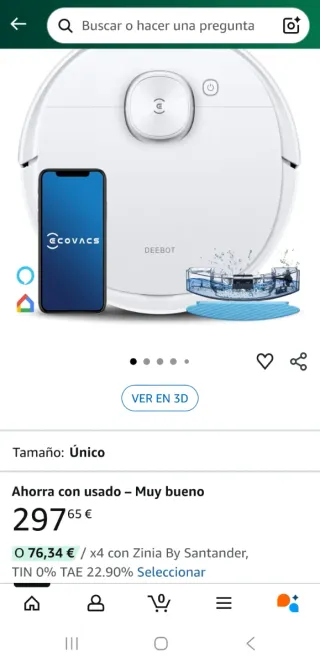 Robot Aspirador y Fregasuelos Deebot N8