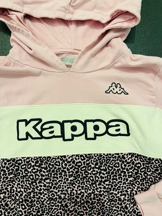 Felpa Kappa con cappuccio rosa e stampa