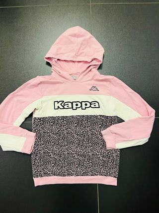Felpa Kappa con cappuccio rosa e stampa