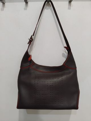 Bolso Piel Pedro del Hierro Marrón y Rojo
