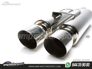 SILENCIOSO UNIVERSAL SALIDA DOBLE OVAL TIPO MOTO 88/90MM