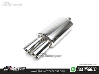 SILENCIOSO UNIVERSAL SALIDA DOBLE REDONDA 2x76MM