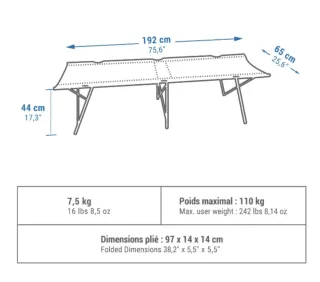 Cama plegable Quechua montaje rápido