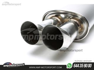 SILENCIOSO UNIVERSAL DOBLE SALIDA REDONDA TIPO DTM 2x76MM