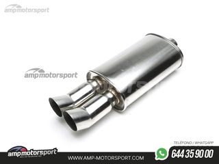 SILENCIOSO UNIVERSAL DOBLE SALIDA REDONDA TIPO DTM 2x76MM