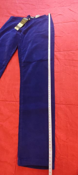 Pantaloni Combipel Velluto Viola Taglia 44