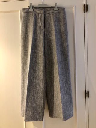 Pantalón Zara Lana Gris Jaspeado Mujer
