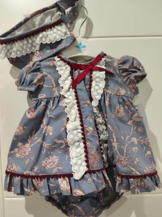 Vestido y braguita bebé SARDON floral