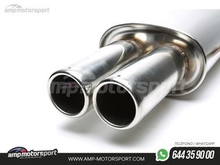 SILENCIOSO UNIVERSAL DOBLE SALIDA REDONDA BORDE GRUESO 2x76MM