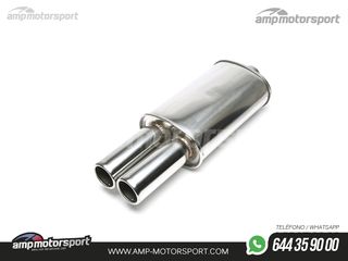 SILENCIOSO UNIVERSAL DOBLE SALIDA REDONDA BORDE GRUESO 2x76MM