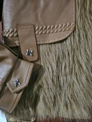 Chaqueta piel marrón mujer L nueva