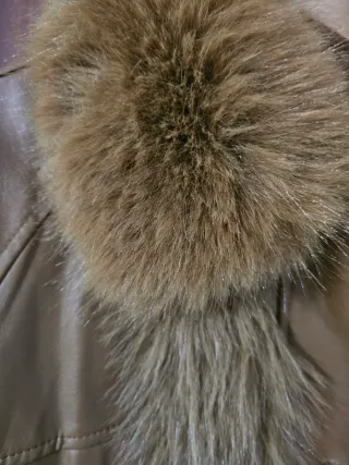 Chaqueta piel marrón mujer L nueva