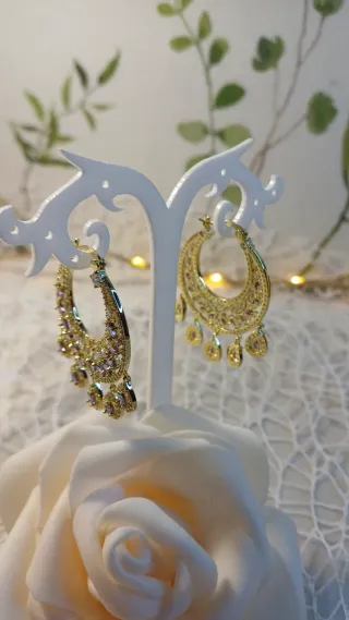 Pendientes Chapado Oro 18k Zíngara Circonitas