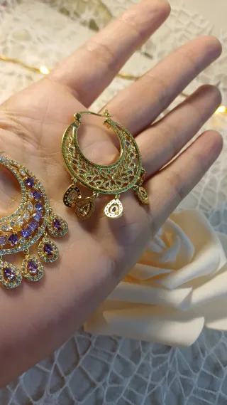 Pendientes Chapado Oro 18k Zíngara Circonitas