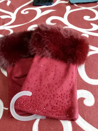 Guanti donna senza dita con strass