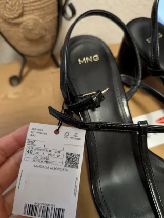 Sandalias Mango Tacón Negro