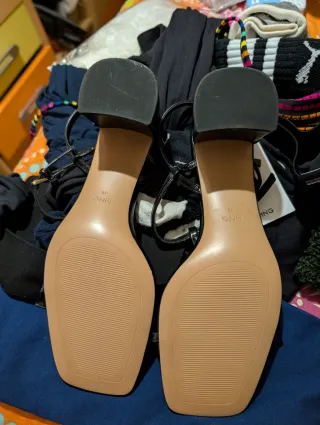 Sandalias Mango Tacón Negro
