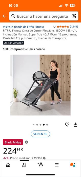 Cinta de Correr Plegable FITFIU Fitness MC-200