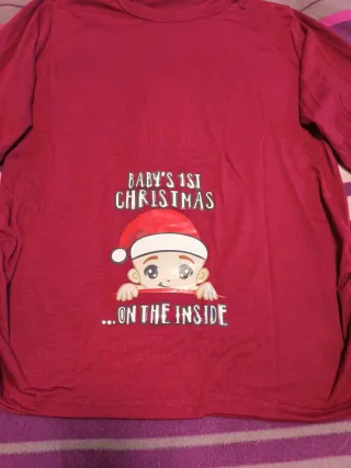 Camiseta premamá Navidad Baby's 1st Christmas