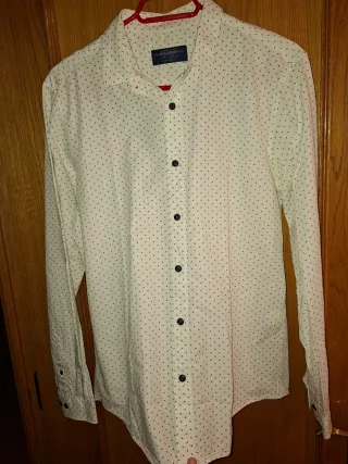 Camisa Pull & Bear blanca estampada Talla M