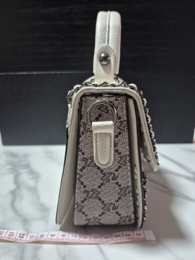 Bolso Rock Star Crema y Gris