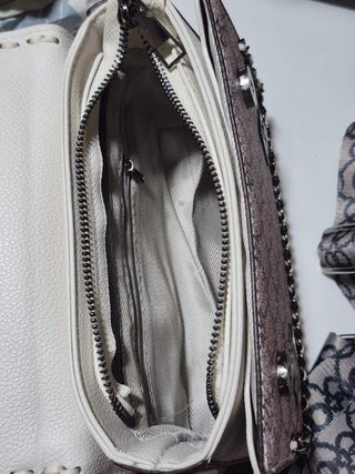 Bolso Rock Star Crema y Gris