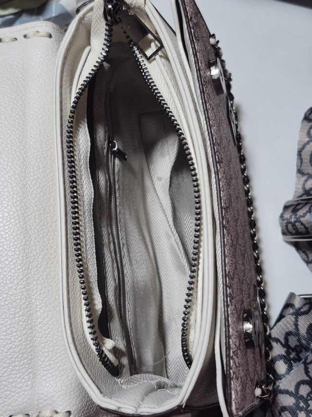 Bolso Rock Star Crema y Gris