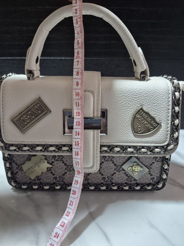 Bolso Rock Star Crema y Gris