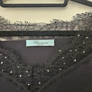Blumarine Top Negro Encaje Talla M