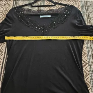 Blumarine Top Negro Encaje Talla M