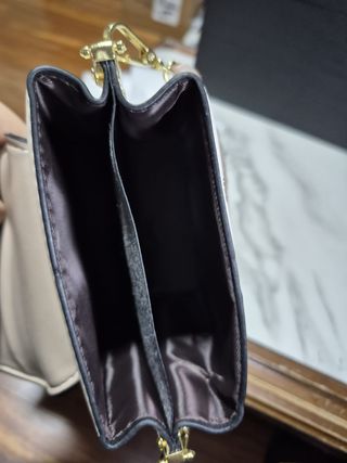 Bolso Cubo Beige y Blanco con Flamencos