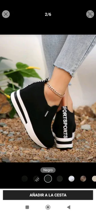 Deportivas cuña negras nuevas