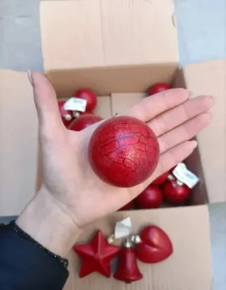 Set 28 Sfere Natalizie Rosse