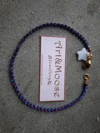 Braccialetto tennis cristalli blu e viola