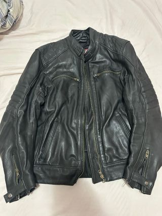 Chaqueta de cuero moto ARMURE AAA Negra Talla L