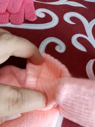 Guanti bambina rosa con strass